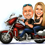 Biker Couple Caricature