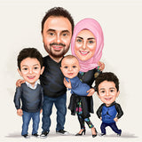 Adorable Family Caricature