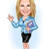 Female Professor Caricature
