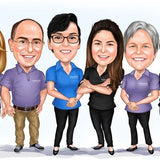 Team Celebration Caricature