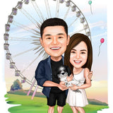 Romantic Couple Caricature