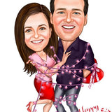 Valentine's Day Couple Caricature
